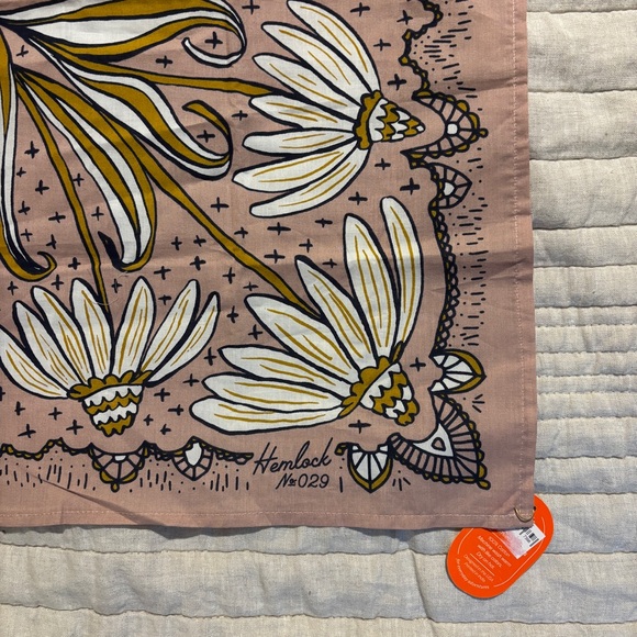Hemlock Goods Daisy Pink Floral Cotton Bandana - Picture 4 of 4